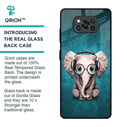 Adorable Baby Elephant Glass Case For Poco X3 Pro