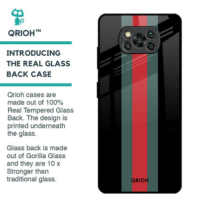 Vertical Stripes Glass Case for Poco X3 Pro