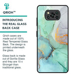 Green Marble Glass Case for Poco X3 Pro