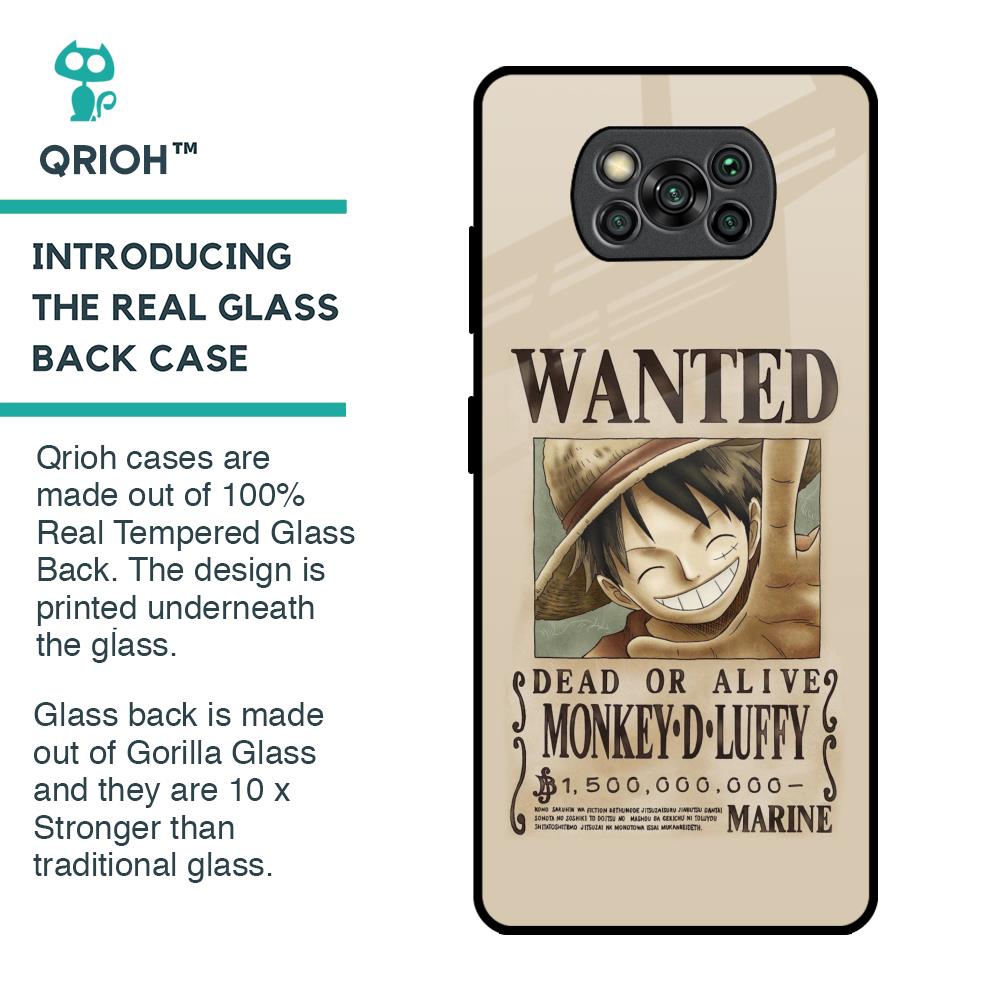 Luffy Wanted Glass Case for Poco X3 Pro