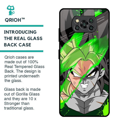 Anime Green Splash Glass Case for Poco X3 Pro