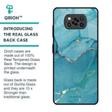 Blue Golden Glitter Glass Case for Poco X3 Pro