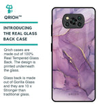 Purple Gold Marble Glass Case for Poco X3 Pro