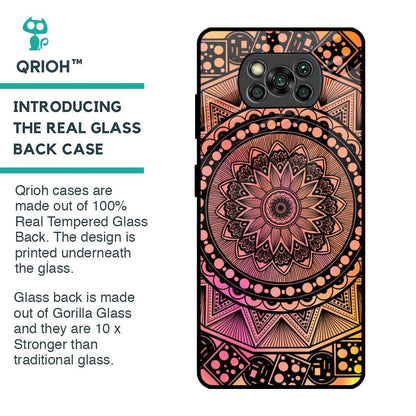 Floral Mandala Glass Case for Poco X3 Pro