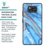 Vibrant Blue Marble Glass Case for Poco X3 Pro