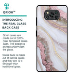 Pink & Gold Gllitter Marble Glass Case for Poco X3 Pro