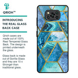 Turquoise Geometrical Marble Glass Case for Poco X3 Pro