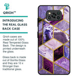 Purple Rhombus Marble Glass Case for Poco X3 Pro