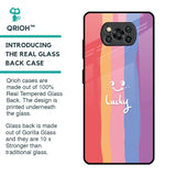 Lucky Abstract Glass Case for Poco X3 Pro