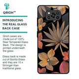 Lines Pattern Flowers Glass Case for Poco X3 Pro