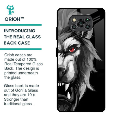 Wild Lion Glass Case for Poco X3 Pro