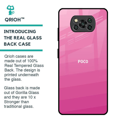 Pink Ribbon Caddy Glass Case for Poco X3 Pro