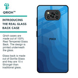 Blue Wave Abstract Glass Case for Poco X3 Pro