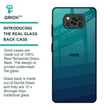 Green Triangle Pattern Glass Case for Poco X3 Pro