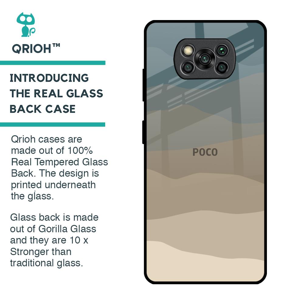 Abstract Mountain Pattern Glass Case for Poco X3 Pro