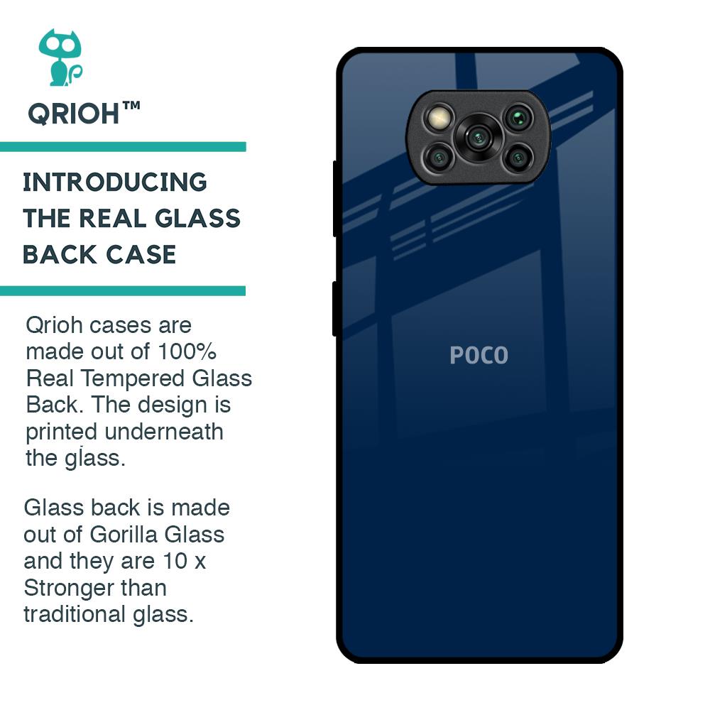 Royal Navy Glass Case for Poco X3 Pro