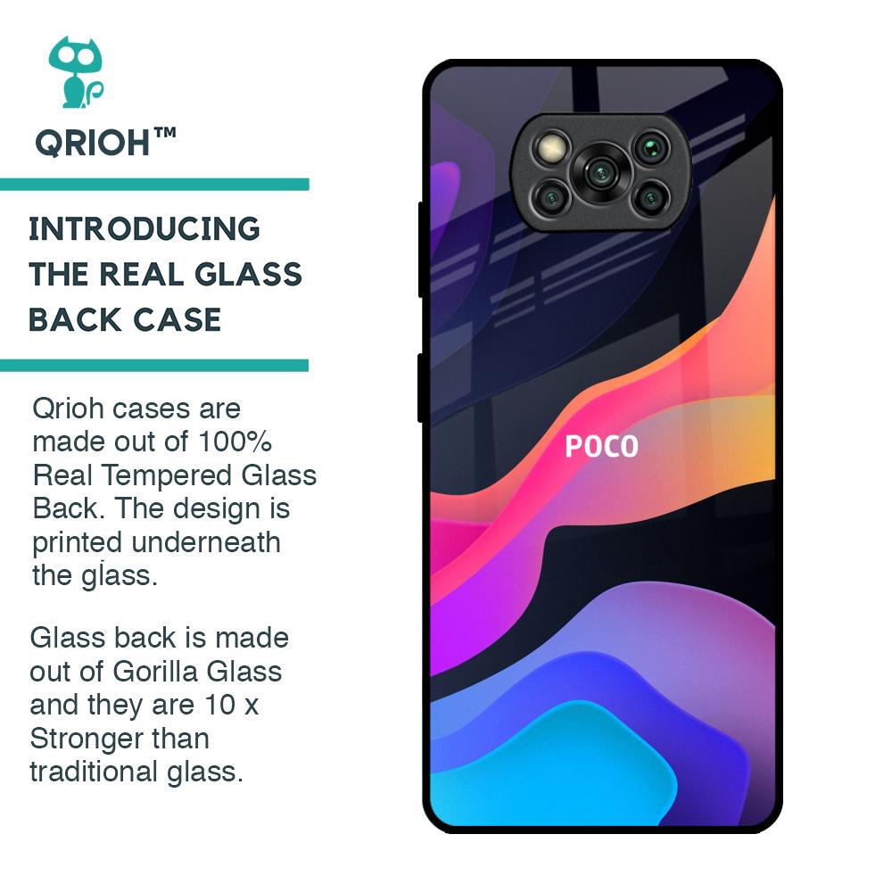 Colorful Fluid Glass Case for Poco X3 Pro