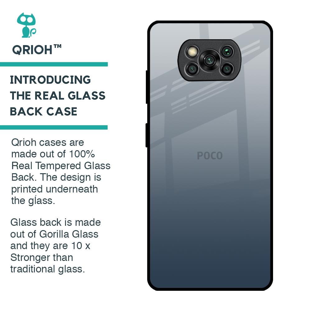 Smokey Grey Color Glass Case For Poco X3 Pro