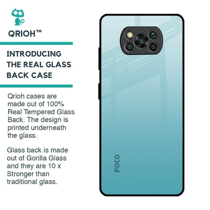 Arctic Blue Glass Case For Poco X3 Pro