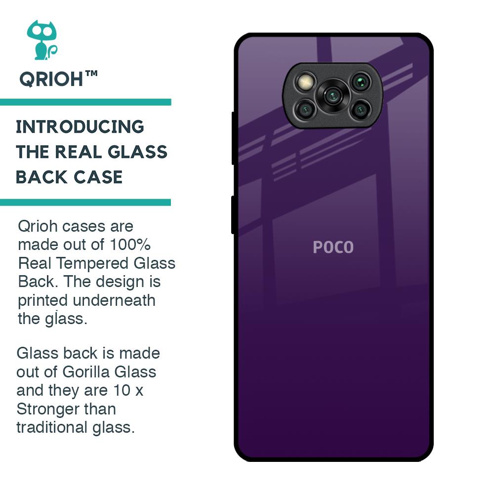 Dark Purple Glass Case for Poco X3 Pro