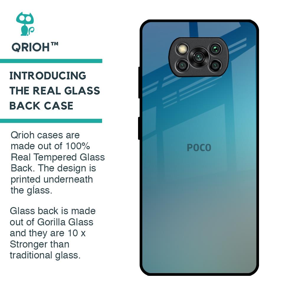 Sea Theme Gradient Glass Case for Poco X3 Pro