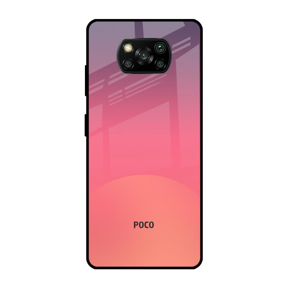 Sunset Orange Poco X3 Pro Glass Cases & Covers Online
