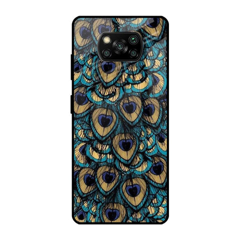 Peacock Feathers Poco X3 Pro Glass Cases & Covers Online