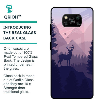 Deer In Night Glass Case For Poco X3 Pro