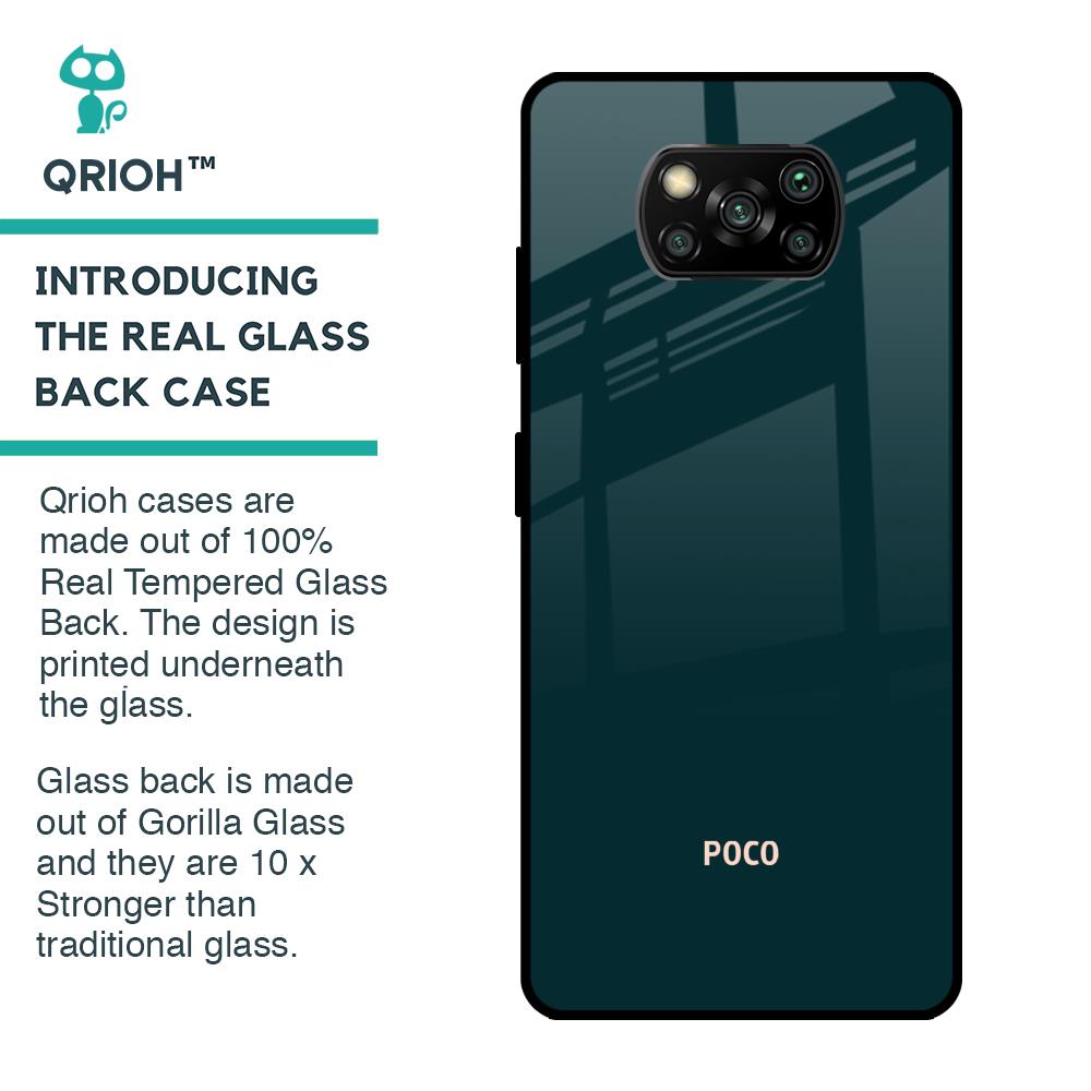 Hunter Green Glass Case For Poco X3 Pro
