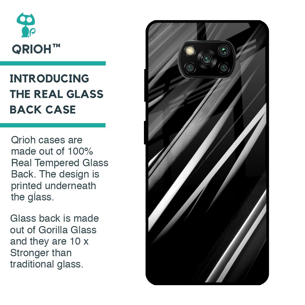 Black & Grey Gradient Glass Case For Poco X3 Pro