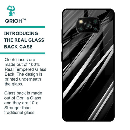 Black & Grey Gradient Glass Case For Poco X3 Pro