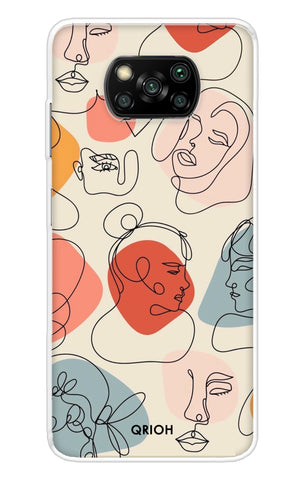 Abstract Faces Poco X3 Pro Back Cover