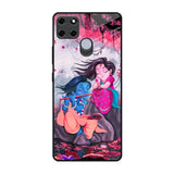 Radha Krishna Art Realme C25 Glass Back Cover Online