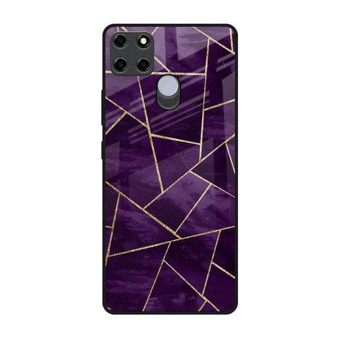 Geometric Purple Realme C25 Glass Back Cover Online