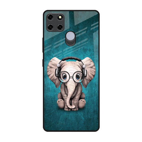 Adorable Baby Elephant Realme C25 Glass Back Cover Online
