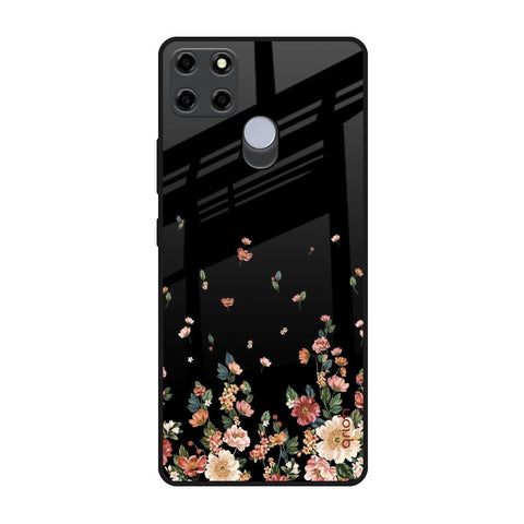 Floating Floral Print Realme C25 Glass Back Cover Online