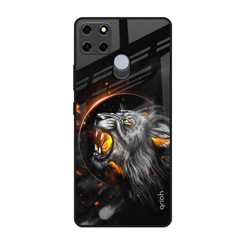 Aggressive Lion Realme C25 Glass Back Cover Online