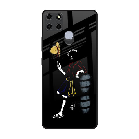 Luffy Line Art Realme C25 Glass Back Cover Online