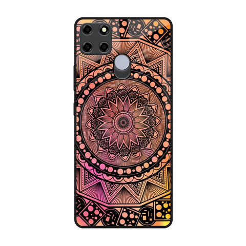 Floral Mandala Realme C25 Glass Back Cover Online