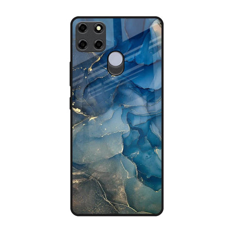 Blue Cool Marble Realme C25 Glass Back Cover Online