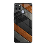 Tri Color Wood Realme C25 Glass Back Cover Online