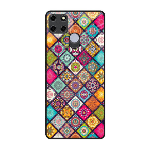 Multicolor Mandala Realme C25 Glass Back Cover Online
