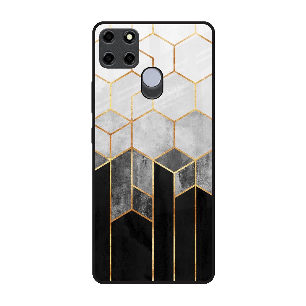 Tricolor Pattern Realme C25 Glass Back Cover Online