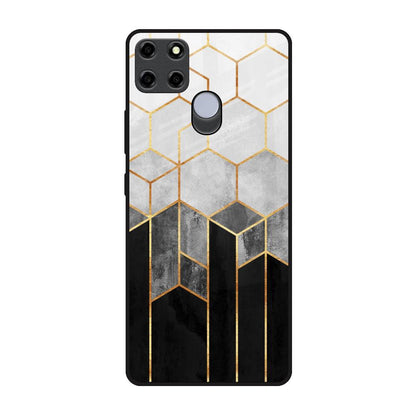 Tricolor Pattern Realme C25 Glass Back Cover Online