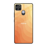 Orange Curve Pattern Realme C25 Glass Back Cover Online