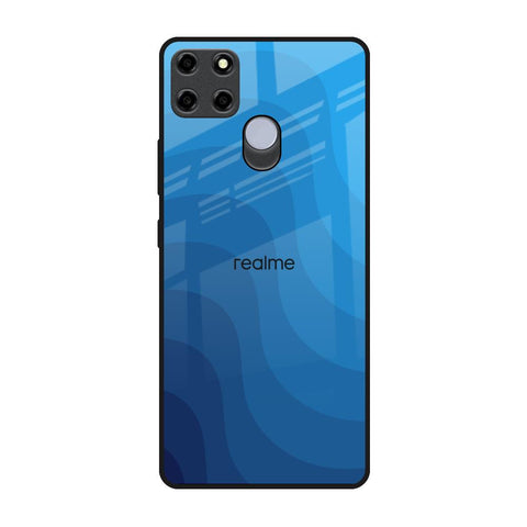 Blue Wave Abstract Realme C25 Glass Back Cover Online