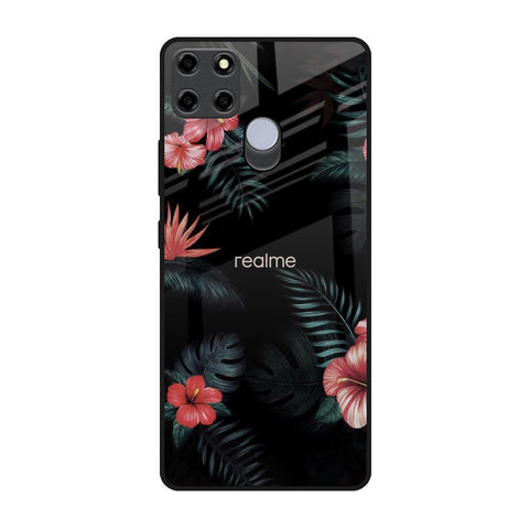 Tropical Art Flower Realme C25 Glass Back Cover Online