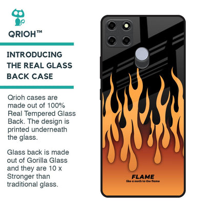 Fire Flame Glass Case for Realme C25