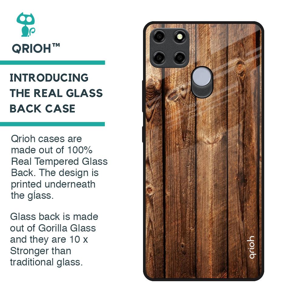 Timber Printed Glass Case for Realme C25