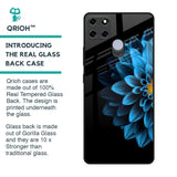 Half Blue Flower Glass Case for Realme C25